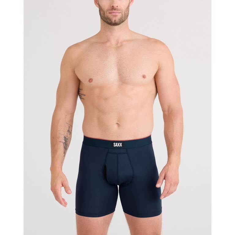 SAXX Boxershorts Multisport Mesh Boxer Brief Fly navyblau Herren - 1 Stück